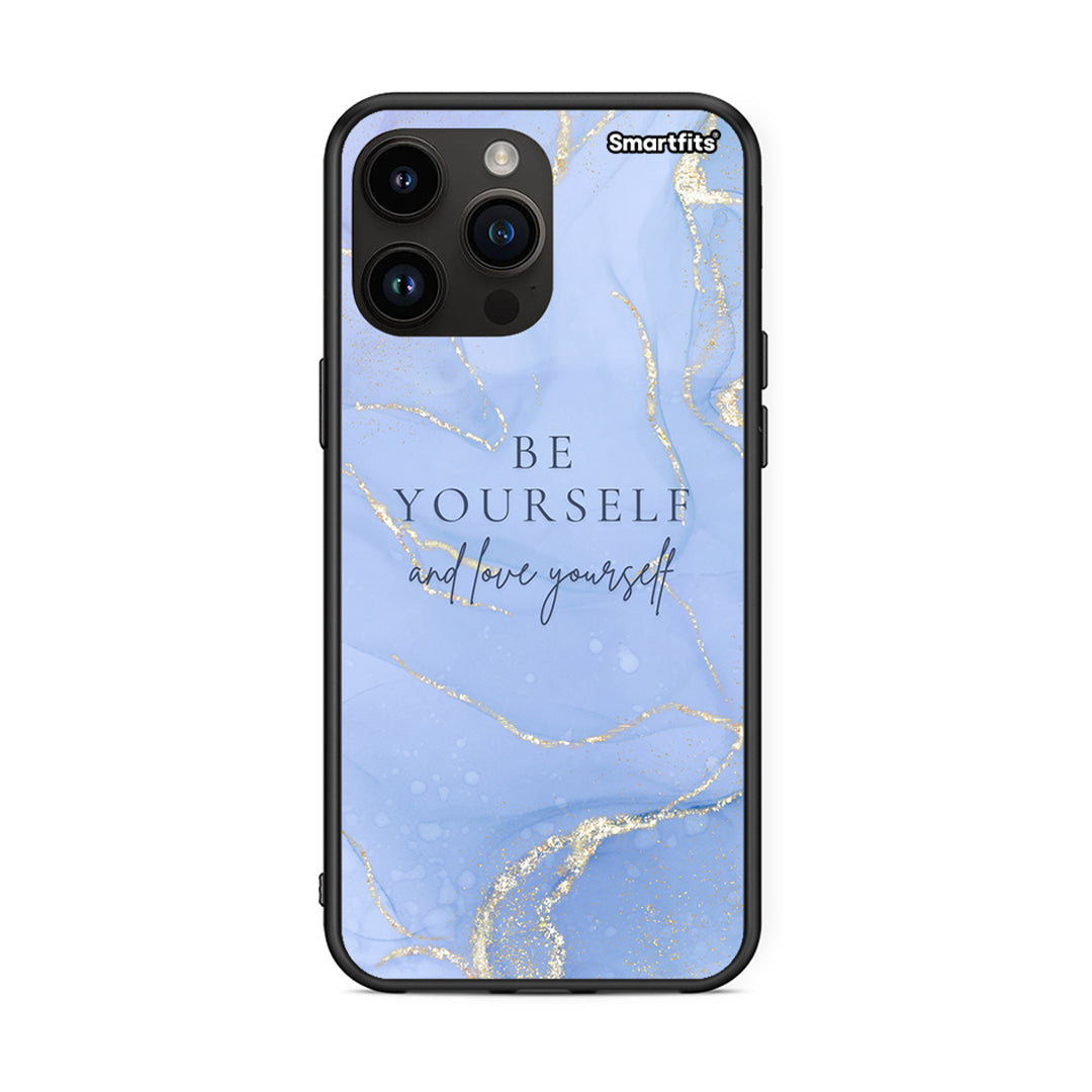 iPhone 15 Pro Max Be Yourself θήκη από τη Smartfits με σχέδιο στο πίσω μέρος και μαύρο περίβλημα | Smartphone case with colorful back and black bezels by Smartfits