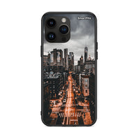 Thumbnail for iPhone 14 Pro Max City Lights θήκη από τη Smartfits με σχέδιο στο πίσω μέρος και μαύρο περίβλημα | Smartphone case with colorful back and black bezels by Smartfits