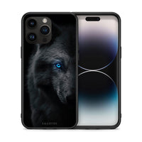 Thumbnail for Θήκη iPhone 15 Pro Max Dark Wolf από τη Smartfits με σχέδιο στο πίσω μέρος και μαύρο περίβλημα | iPhone 15 Pro Max Dark Wolf case with colorful back and black bezels