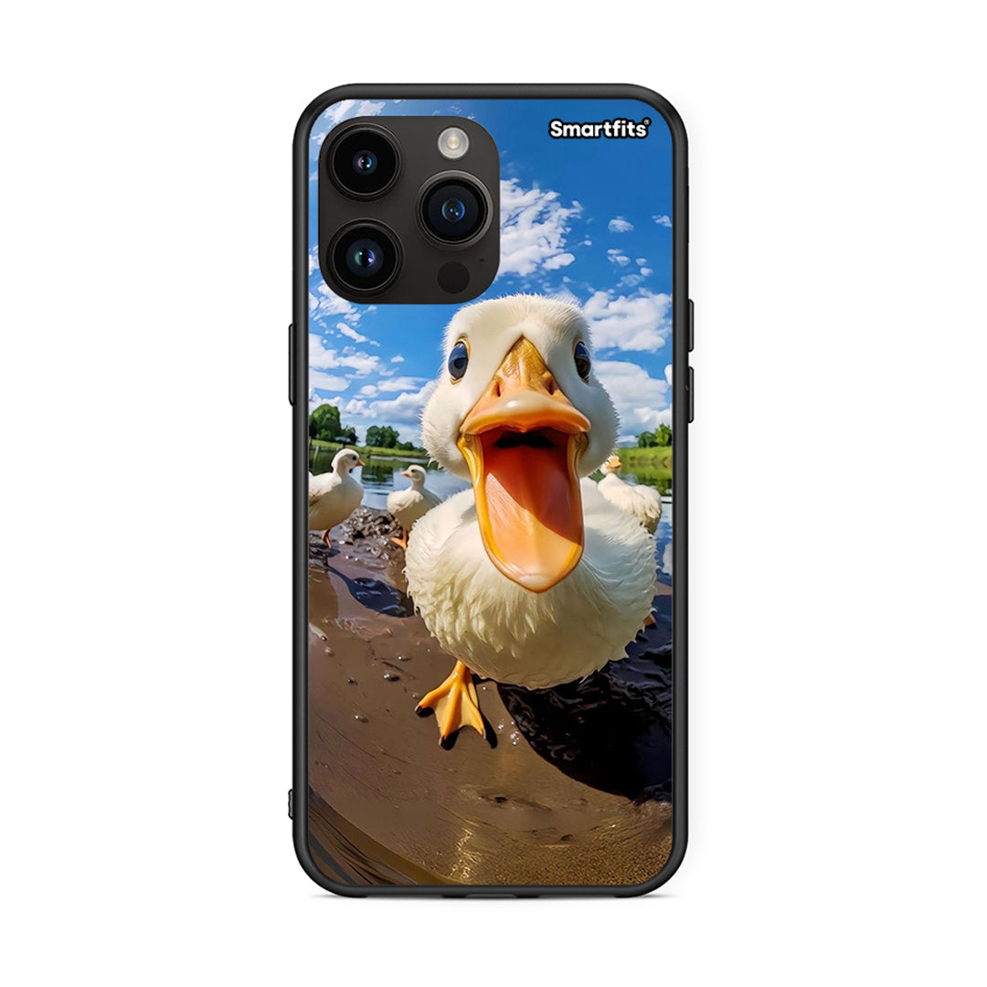 iPhone 15 Pro Max Duck Face θήκη από τη Smartfits με σχέδιο στο πίσω μέρος και μαύρο περίβλημα | Smartphone case with colorful back and black bezels by Smartfits