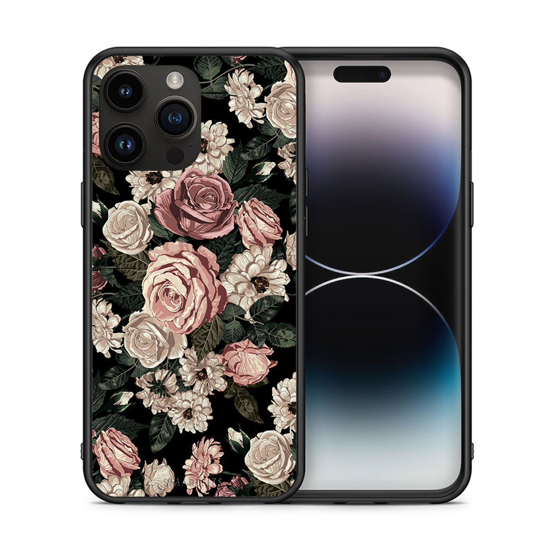 Θήκη iPhone 15 Pro Max Wild Roses Flower από τη Smartfits με σχέδιο στο πίσω μέρος και μαύρο περίβλημα | iPhone 15 Pro Max Wild Roses Flower case with colorful back and black bezels