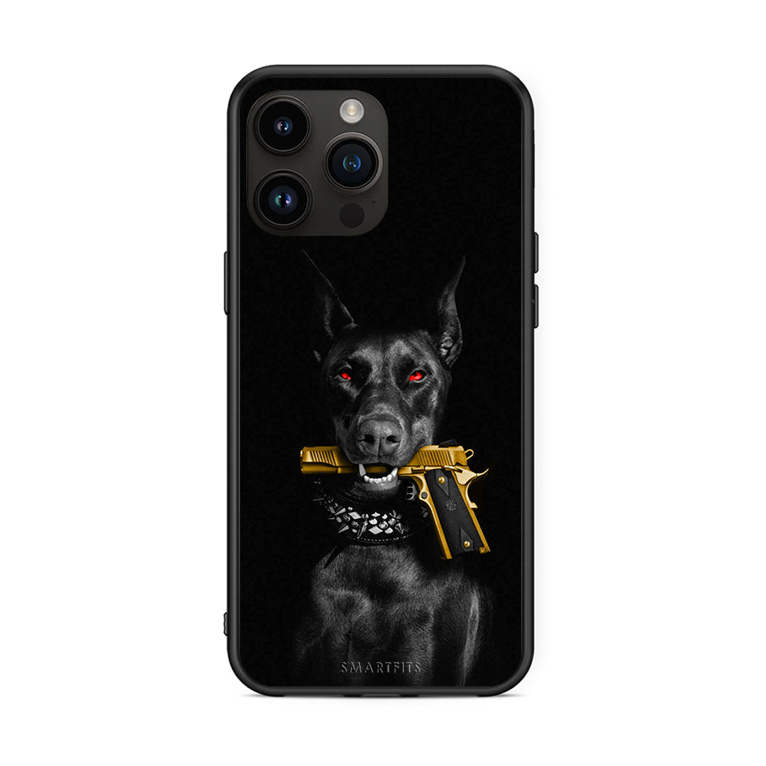 iPhone 15 Pro Max Golden Gun Θήκη Αγίου Βαλεντίνου από τη Smartfits με σχέδιο στο πίσω μέρος και μαύρο περίβλημα | Smartphone case with colorful back and black bezels by Smartfits
