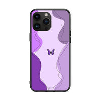 Thumbnail for iPhone 15 Pro Max Purple Mariposa Θήκη Αγίου Βαλεντίνου από τη Smartfits με σχέδιο στο πίσω μέρος και μαύρο περίβλημα | Smartphone case with colorful back and black bezels by Smartfits