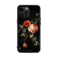 Thumbnail for iPhone 15 Pro Max Vintage Roses θήκη από τη Smartfits με σχέδιο στο πίσω μέρος και μαύρο περίβλημα | Smartphone case with colorful back and black bezels by Smartfits