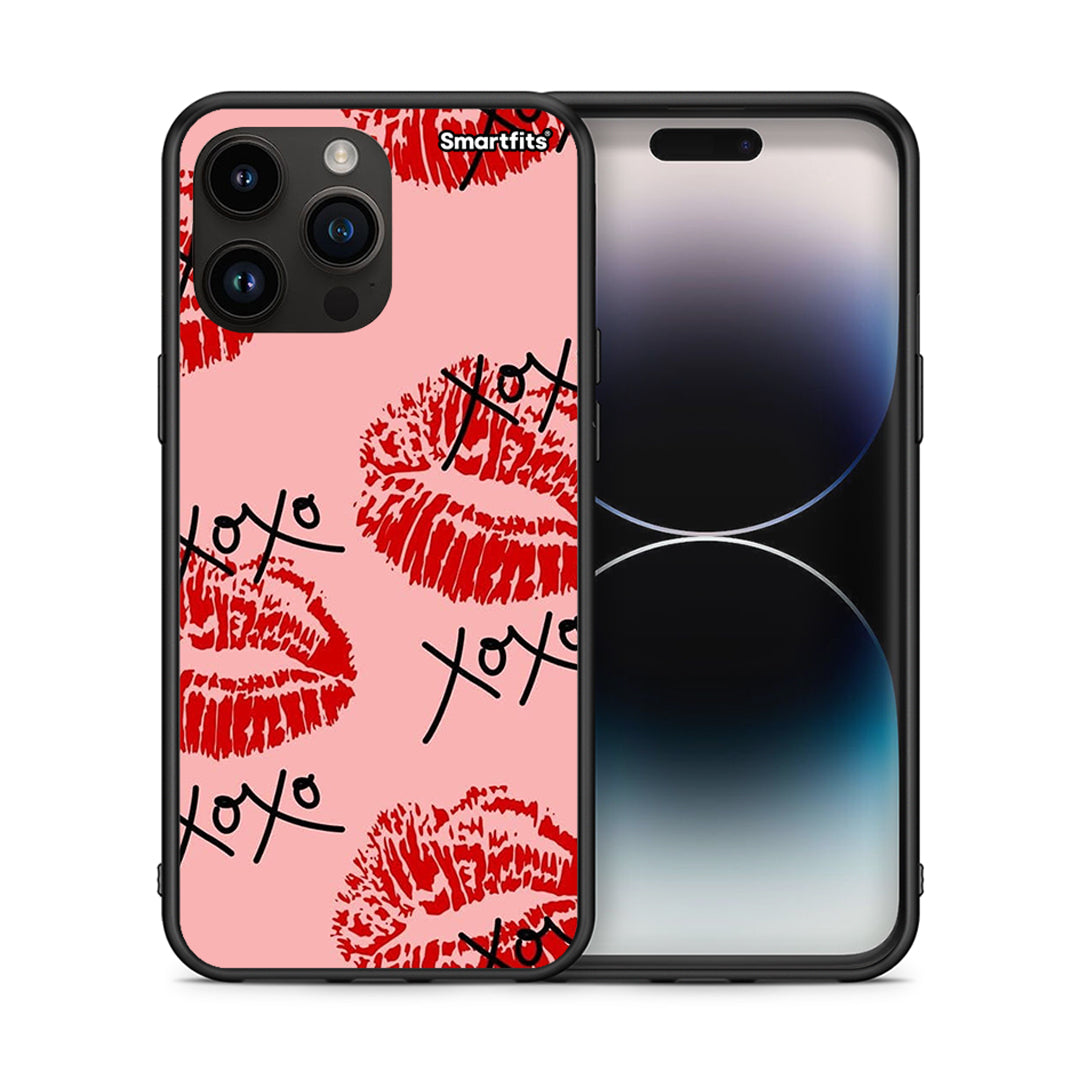 Θήκη iPhone 15 Pro Max XOXO Lips από τη Smartfits με σχέδιο στο πίσω μέρος και μαύρο περίβλημα | iPhone 15 Pro Max XOXO Lips case with colorful back and black bezels