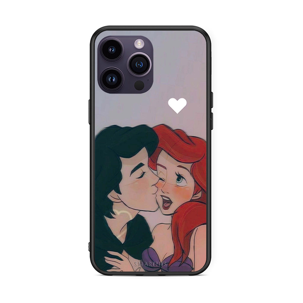 iPhone 15 Pro Mermaid Love Θήκη Αγίου Βαλεντίνου από τη Smartfits με σχέδιο στο πίσω μέρος και μαύρο περίβλημα | Smartphone case with colorful back and black bezels by Smartfits