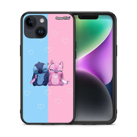Thumbnail for Θήκη iPhone 15 Stitch And Angel από τη Smartfits με σχέδιο στο πίσω μέρος και μαύρο περίβλημα | iPhone 15 Stitch And Angel case with colorful back and black bezels