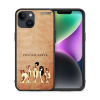 Thumbnail for Θήκη iPhone 15 You Go Girl από τη Smartfits με σχέδιο στο πίσω μέρος και μαύρο περίβλημα | iPhone 15 You Go Girl case with colorful back and black bezels