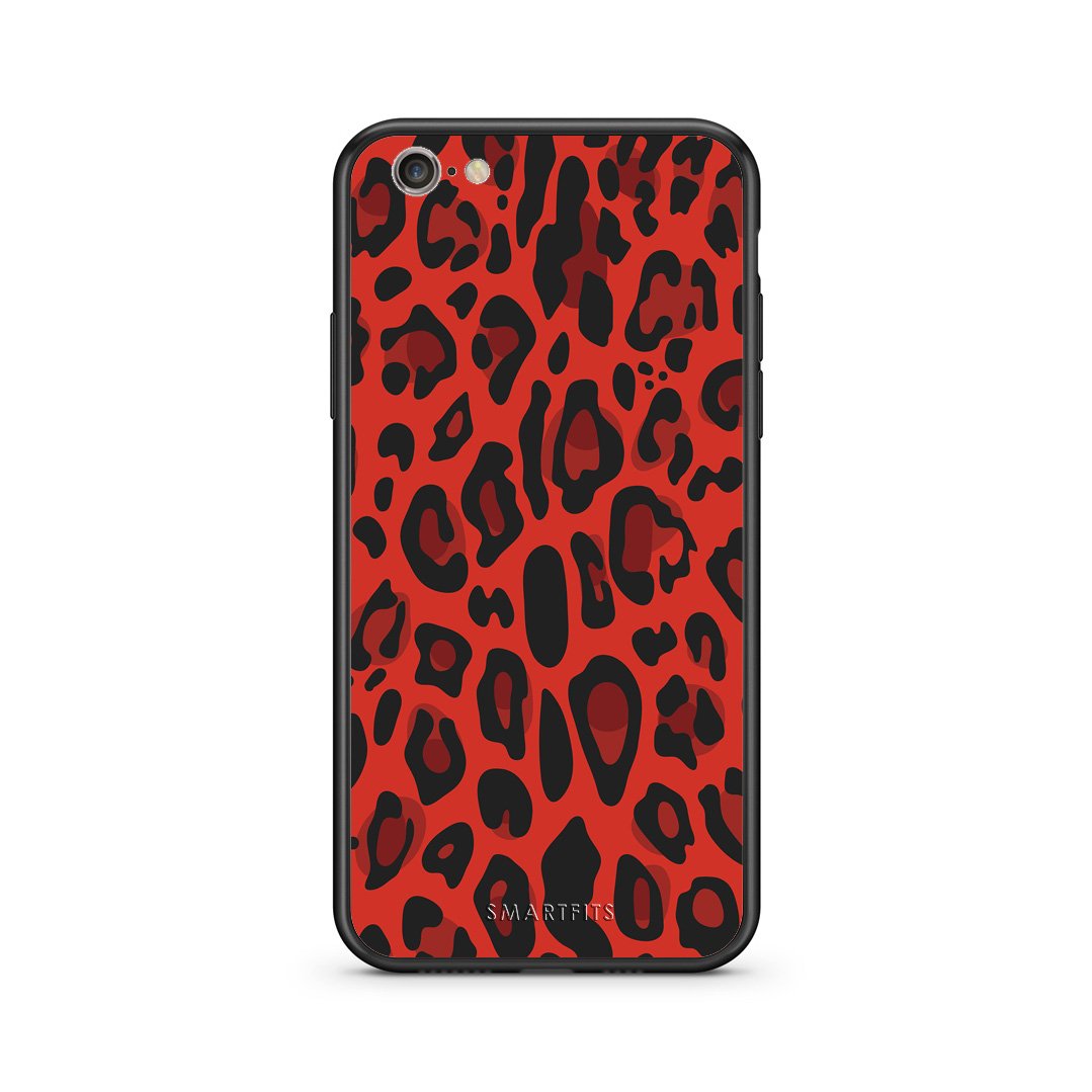 4 - iphone 6 6s Red Leopard Animal case, cover, bumper