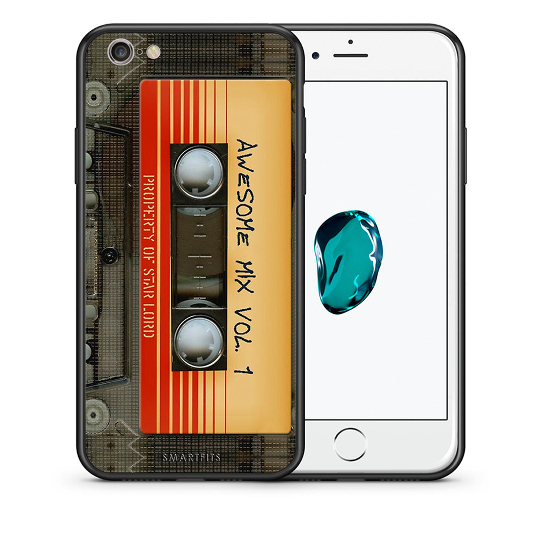 Θήκη iPhone 6/6s Awesome Mix από τη Smartfits με σχέδιο στο πίσω μέρος και μαύρο περίβλημα | iPhone 6/6s Awesome Mix case with colorful back and black bezels