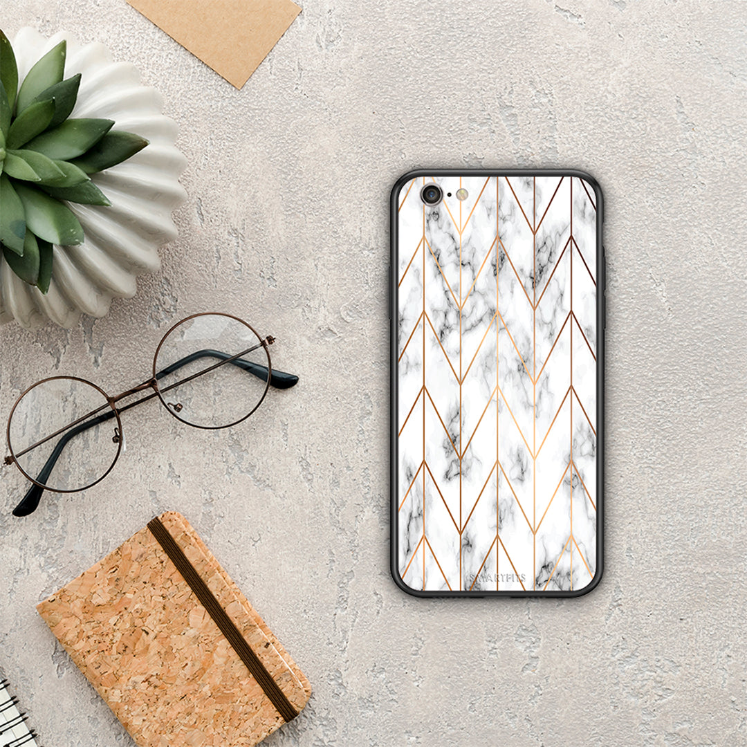 Marble Gold Geometric - iPhone 6 / 6s θήκη