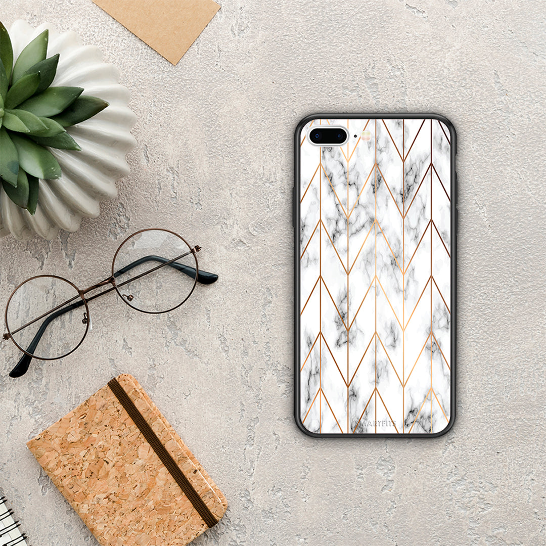 Marble Gold Geometric - iPhone 7 Plus / 8 Plus θήκη