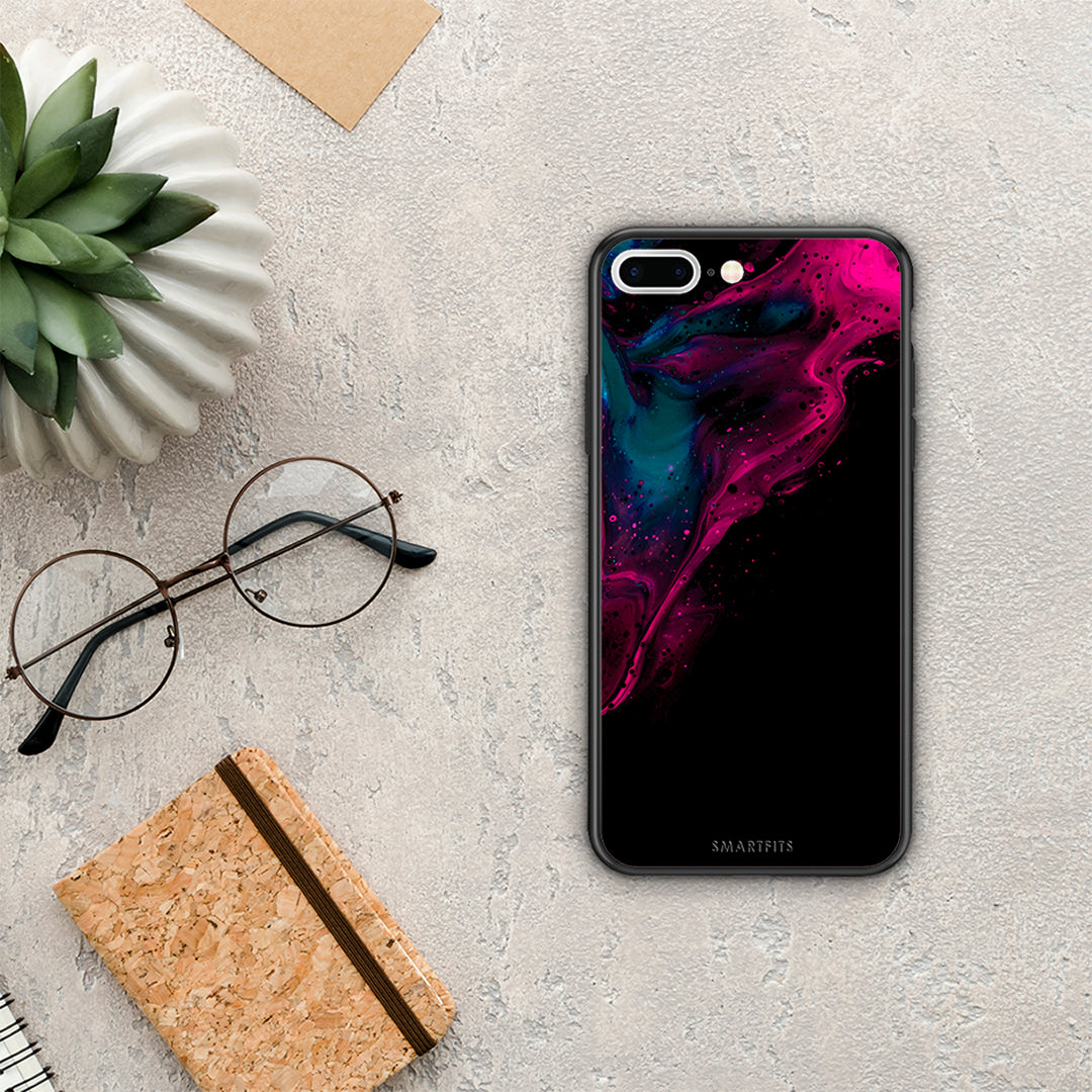 Watercolor Pink Black - iPhone 7 Plus / 8 Plus θήκη