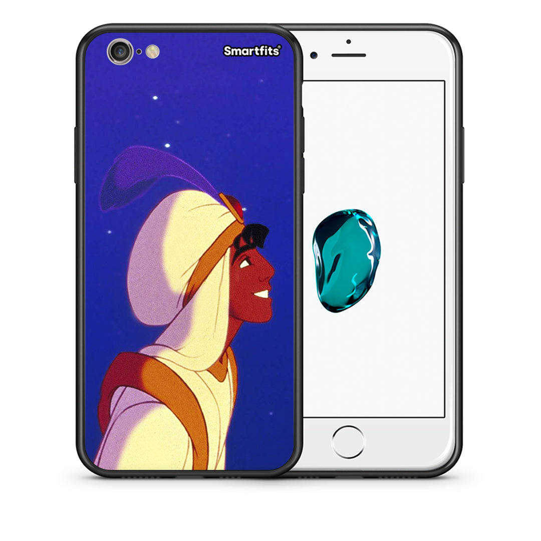 Θήκη iPhone 7/8/SE 2020 Alladin And Jasmine Love 1 από τη Smartfits με σχέδιο στο πίσω μέρος και μαύρο περίβλημα | iPhone 7/8/SE 2020 Alladin And Jasmine Love 1 case with colorful back and black bezels