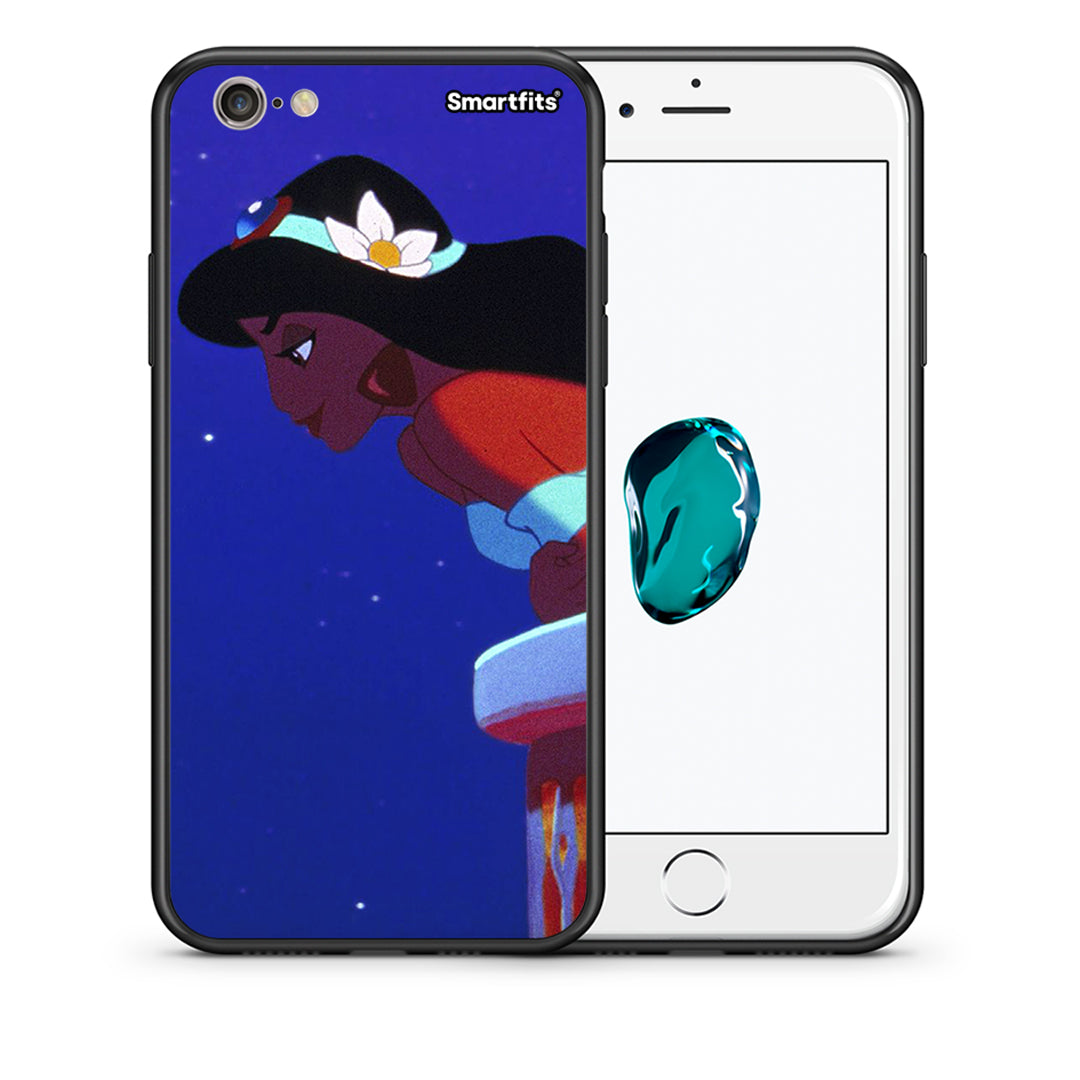 Θήκη iPhone 7/8/SE 2020 Alladin And Jasmine Love 2 από τη Smartfits με σχέδιο στο πίσω μέρος και μαύρο περίβλημα | iPhone 7/8/SE 2020 Alladin And Jasmine Love 2 case with colorful back and black bezels