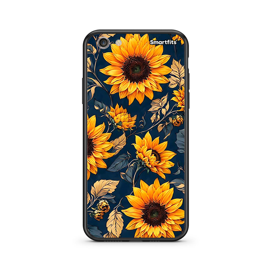 iphone 6 6s Autumn Sunflowers Θήκη από τη Smartfits με σχέδιο στο πίσω μέρος και μαύρο περίβλημα | Smartphone case with colorful back and black bezels by Smartfits
