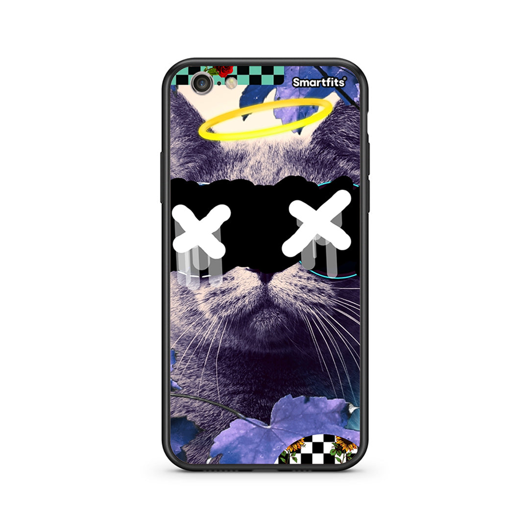 iPhone 7/8 Cat Collage θήκη από τη Smartfits με σχέδιο στο πίσω μέρος και μαύρο περίβλημα | Smartphone case with colorful back and black bezels by Smartfits