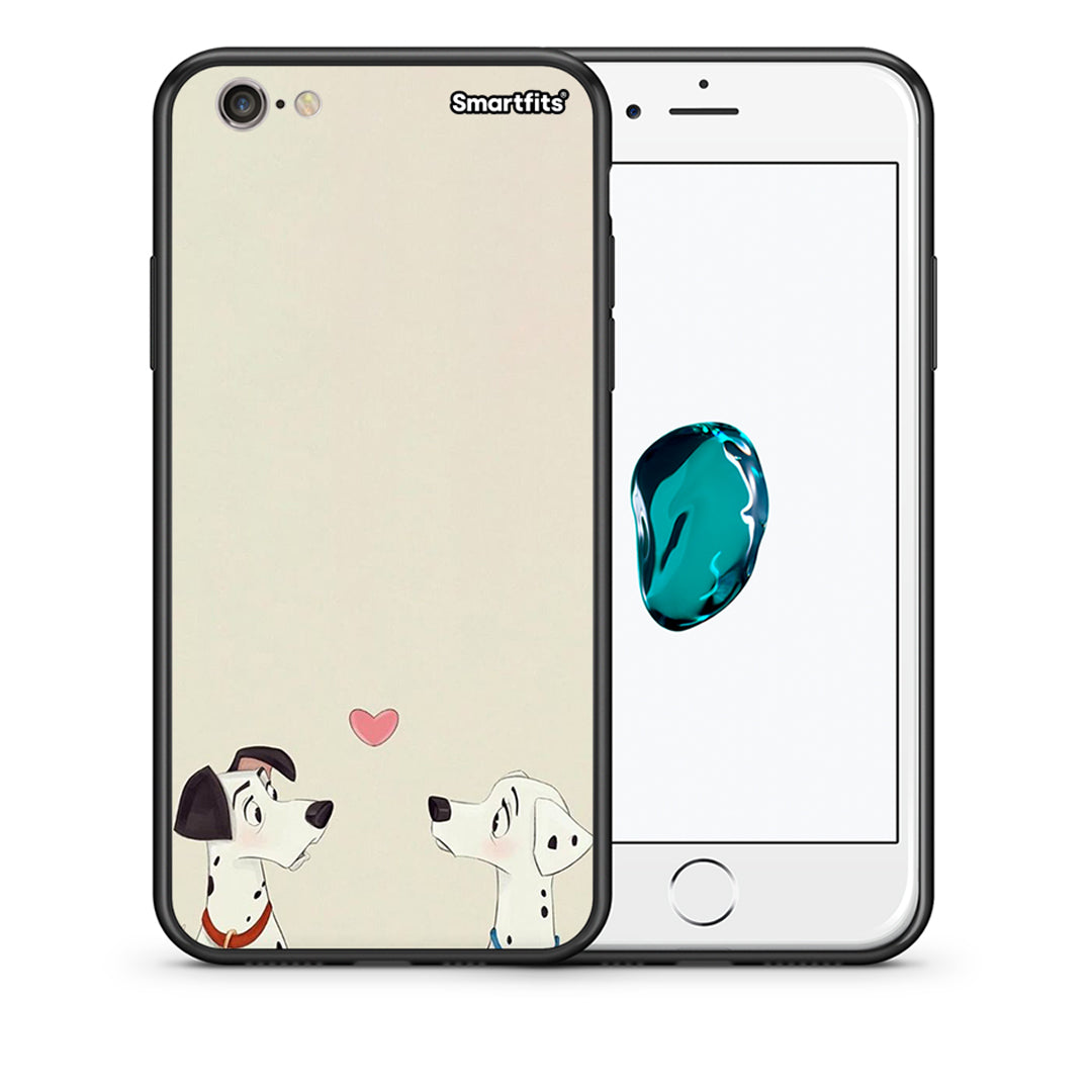 Θήκη iPhone 7/8/SE 2020 Dalmatians Love από τη Smartfits με σχέδιο στο πίσω μέρος και μαύρο περίβλημα | iPhone 7/8/SE 2020 Dalmatians Love case with colorful back and black bezels