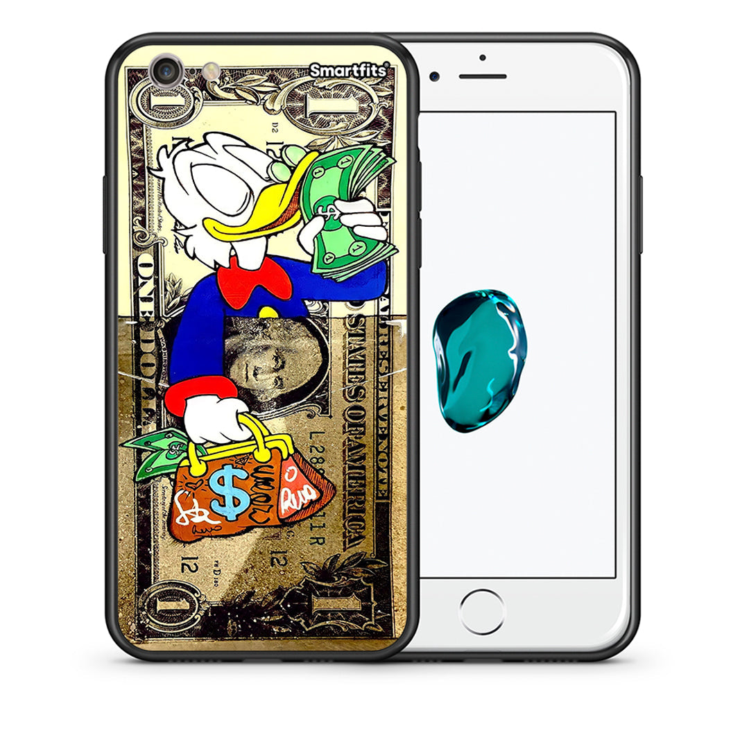 Θήκη iPhone 6 / 6s Duck Money από τη Smartfits με σχέδιο στο πίσω μέρος και μαύρο περίβλημα | iPhone 6 / 6s Duck Money case with colorful back and black bezels