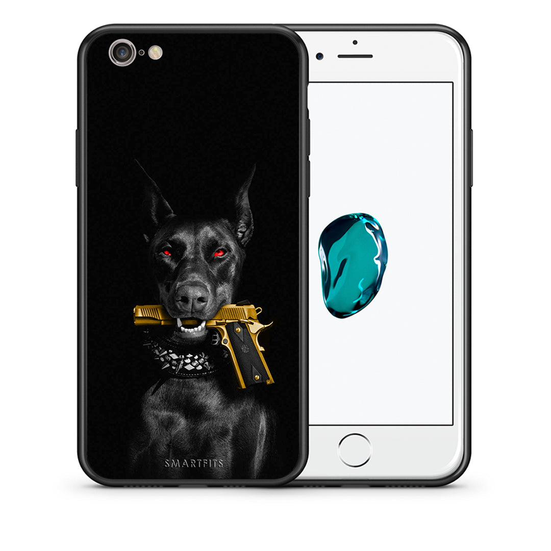 Θήκη Αγίου Βαλεντίνου iPhone 6 / 6s Golden Gun από τη Smartfits με σχέδιο στο πίσω μέρος και μαύρο περίβλημα | iPhone 6 / 6s Golden Gun case with colorful back and black bezels