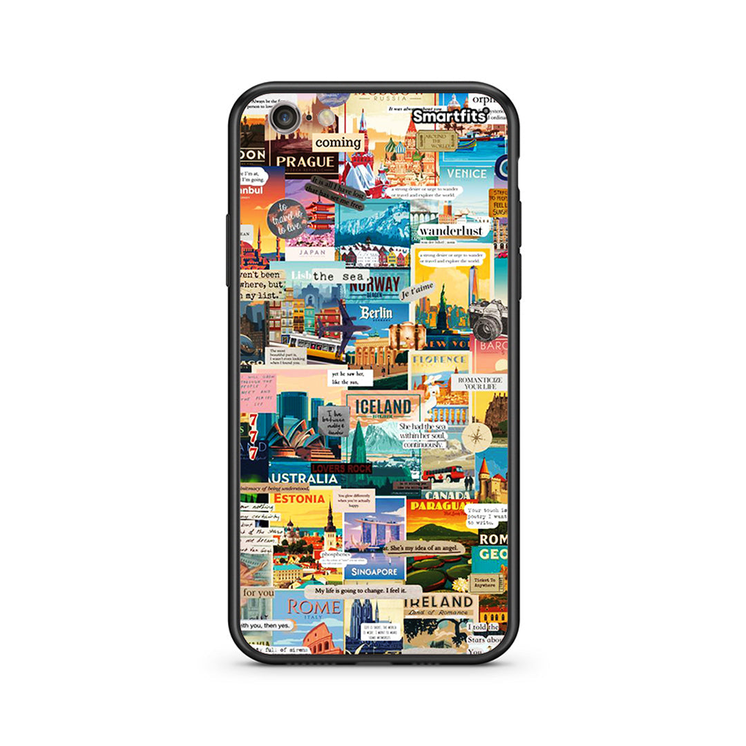iPhone 7/8 Live To Travel θήκη από τη Smartfits με σχέδιο στο πίσω μέρος και μαύρο περίβλημα | Smartphone case with colorful back and black bezels by Smartfits