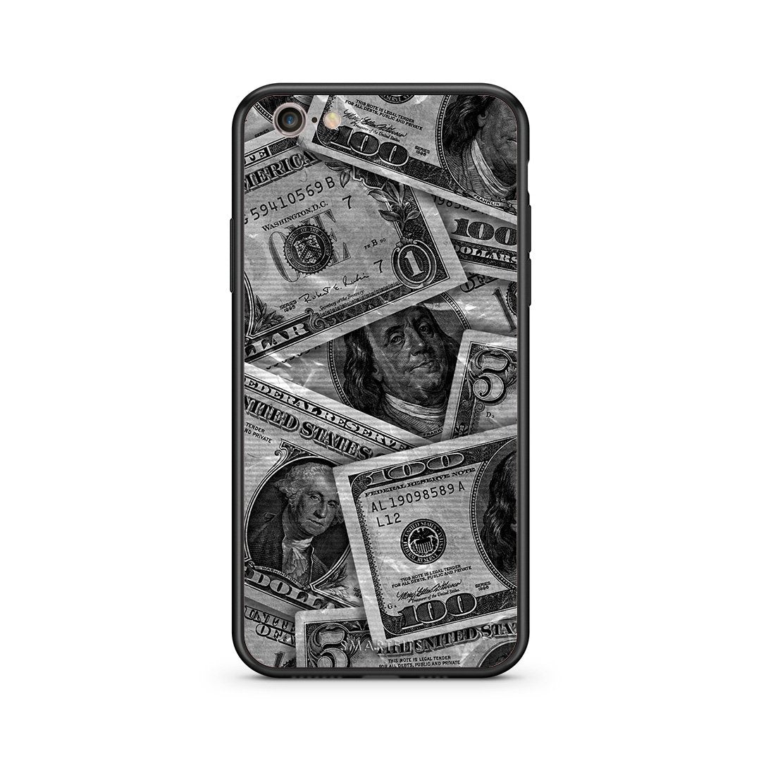 iphone 6 6s Money Dollars θήκη από τη Smartfits με σχέδιο στο πίσω μέρος και μαύρο περίβλημα | Smartphone case with colorful back and black bezels by Smartfits