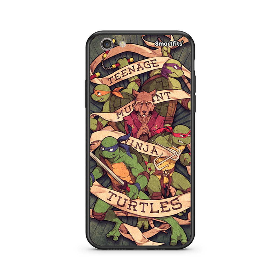 iPhone 7/8 Ninja Turtles θήκη από τη Smartfits με σχέδιο στο πίσω μέρος και μαύρο περίβλημα | Smartphone case with colorful back and black bezels by Smartfits