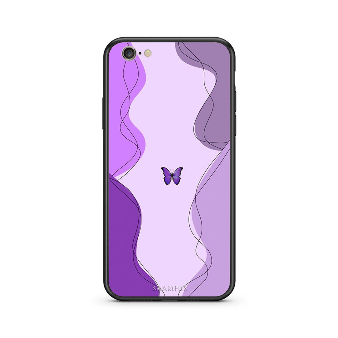 iPhone 7 / 8 Purple Mariposa Θήκη Αγίου Βαλεντίνου από τη Smartfits με σχέδιο στο πίσω μέρος και μαύρο περίβλημα | Smartphone case with colorful back and black bezels by Smartfits