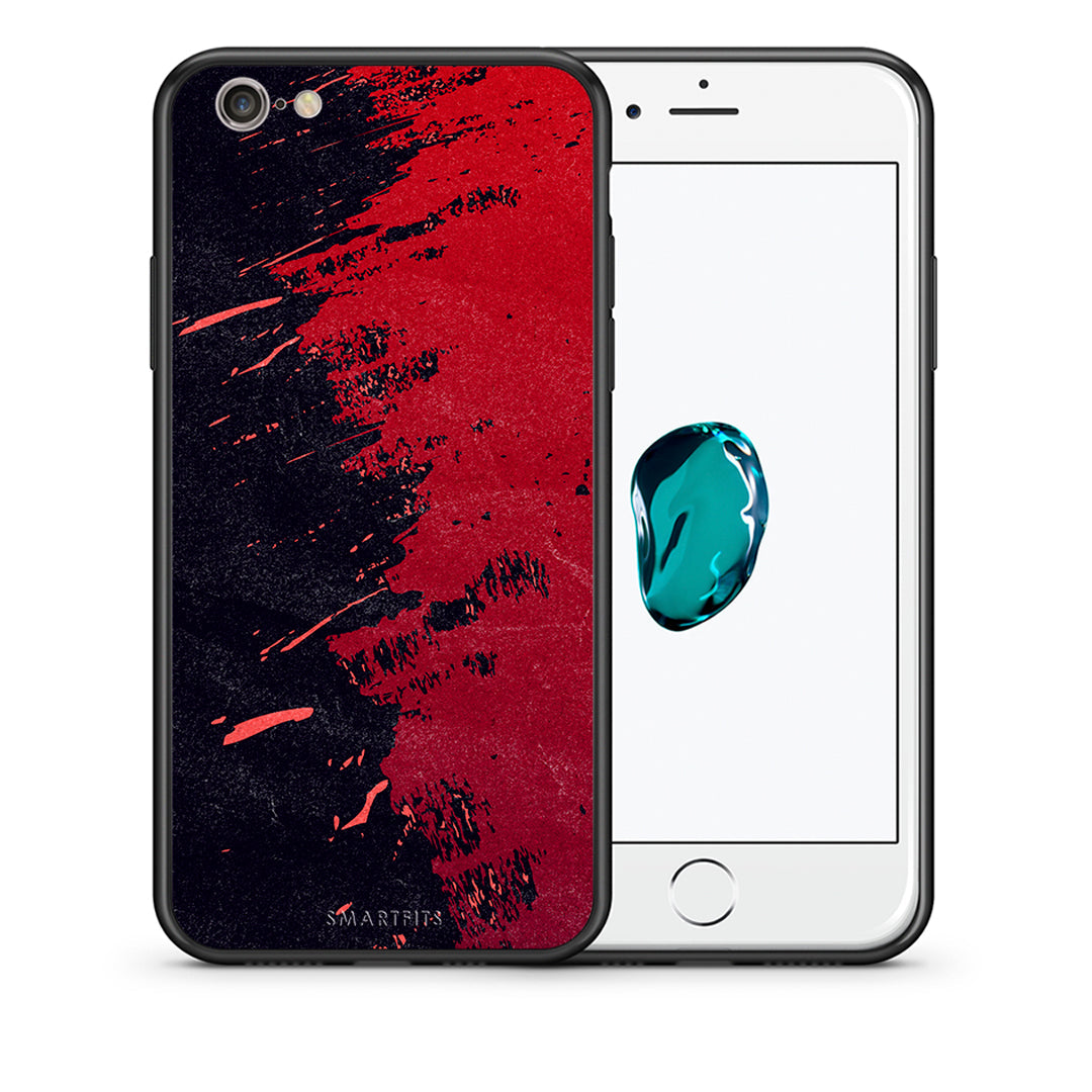 Θήκη Αγίου Βαλεντίνου iPhone 6 / 6s Red Paint από τη Smartfits με σχέδιο στο πίσω μέρος και μαύρο περίβλημα | iPhone 6 / 6s Red Paint case with colorful back and black bezels