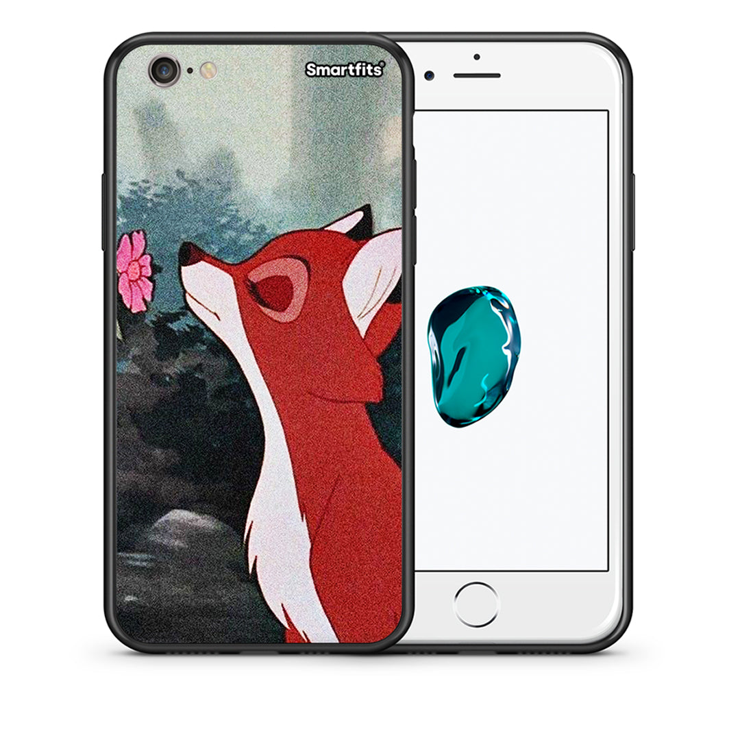 Θήκη iPhone 7/8/SE 2020 Tod And Vixey Love 2 από τη Smartfits με σχέδιο στο πίσω μέρος και μαύρο περίβλημα | iPhone 7/8/SE 2020 Tod And Vixey Love 2 case with colorful back and black bezels