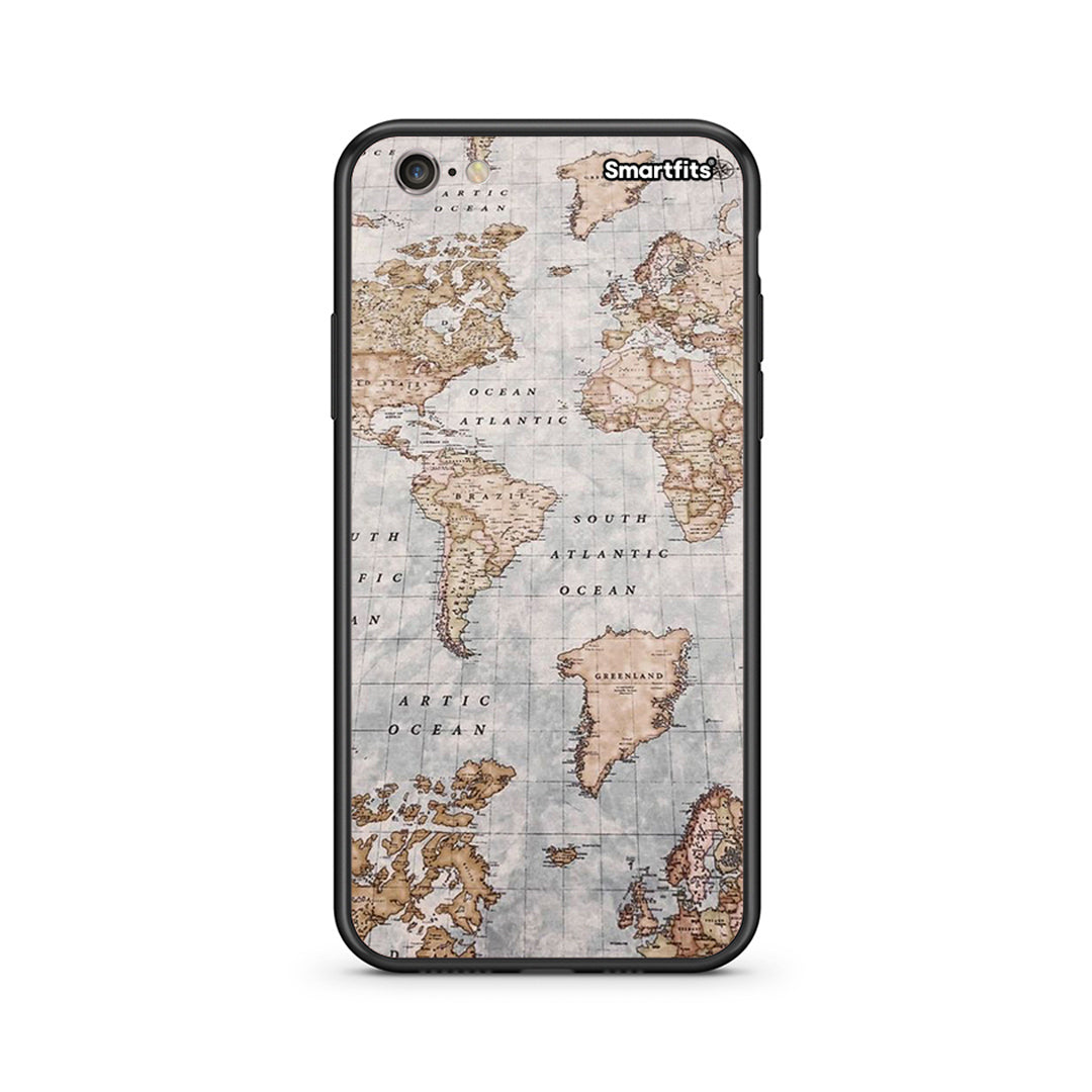iPhone 7 / 8 World Map Θήκη από τη Smartfits με σχέδιο στο πίσω μέρος και μαύρο περίβλημα | Smartphone case with colorful back and black bezels by Smartfits