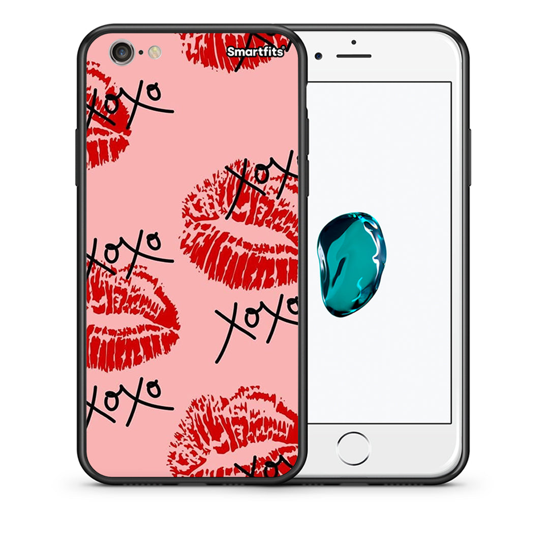 Θήκη iPhone 7/8/SE 2020 XOXO Lips από τη Smartfits με σχέδιο στο πίσω μέρος και μαύρο περίβλημα | iPhone 7/8/SE 2020 XOXO Lips case with colorful back and black bezels