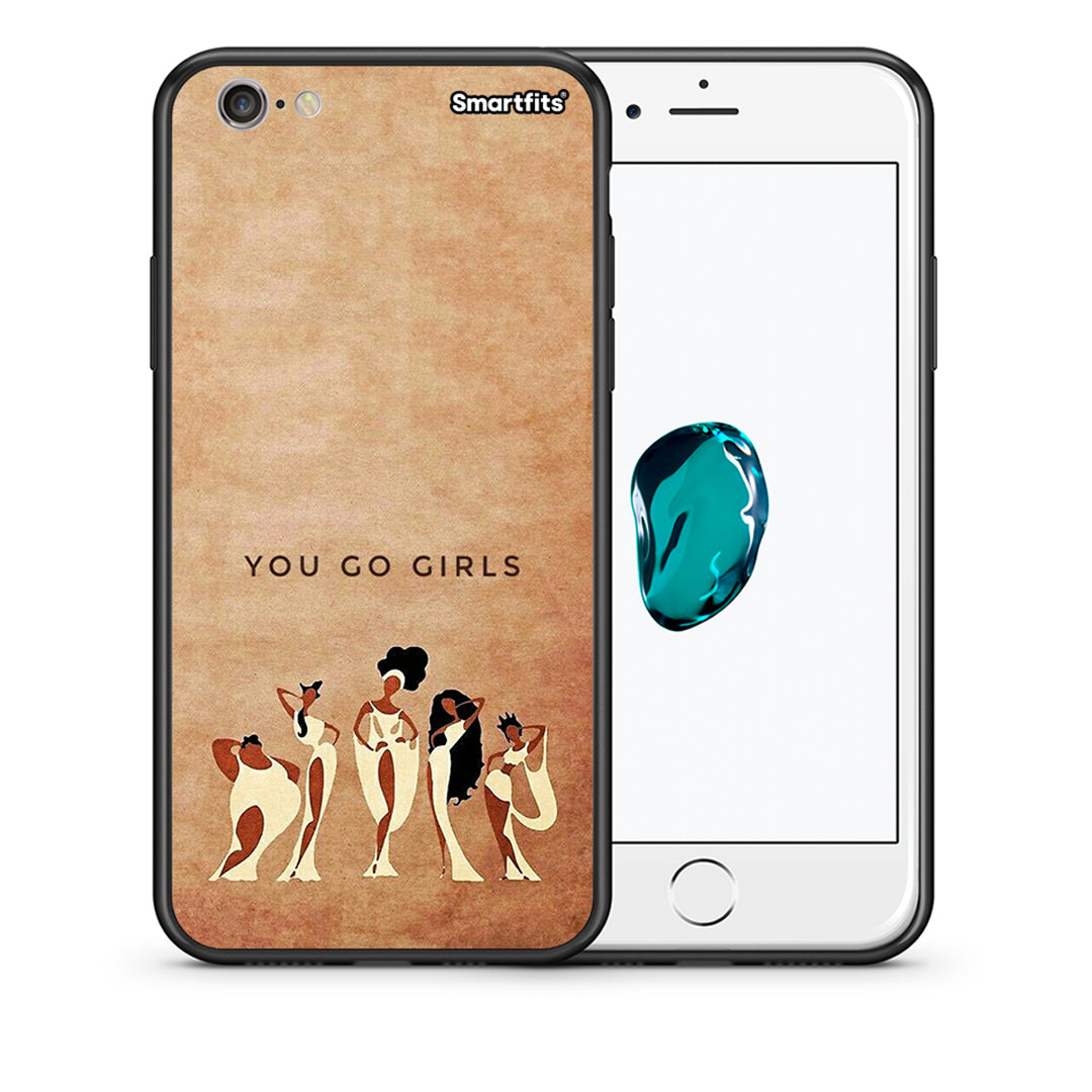 Θήκη iPhone 7/8/SE 2020 You Go Girl από τη Smartfits με σχέδιο στο πίσω μέρος και μαύρο περίβλημα | iPhone 7/8/SE 2020 You Go Girl case with colorful back and black bezels