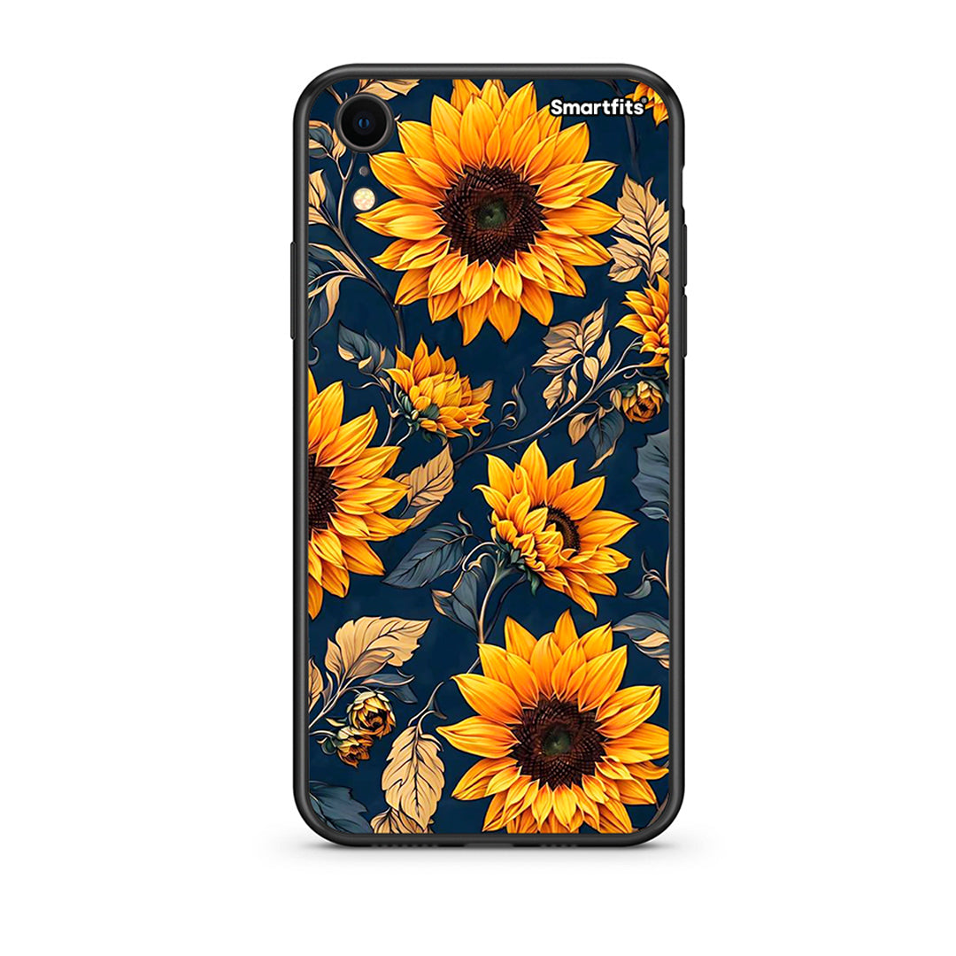 iphone xr Autumn Sunflowers Θήκη από τη Smartfits με σχέδιο στο πίσω μέρος και μαύρο περίβλημα | Smartphone case with colorful back and black bezels by Smartfits