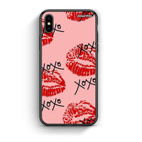 Thumbnail for iphone xs max XOXO Lips θήκη από τη Smartfits με σχέδιο στο πίσω μέρος και μαύρο περίβλημα | Smartphone case with colorful back and black bezels by Smartfits