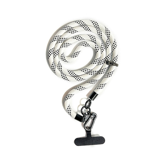 Crossbody Rope Phone Strap - Λευκό / Μαύρο