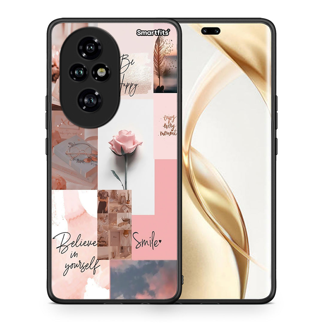Θήκη Honor 200 Pro 5G Aesthetic Collage από τη Smartfits με σχέδιο στο πίσω μέρος και μαύρο περίβλημα | Honor 200 Pro 5G Aesthetic Collage case with colorful back and black bezels