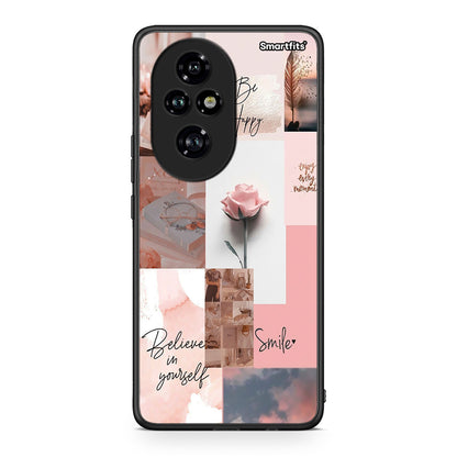 Honor 200 Pro 5G Aesthetic Collage θήκη από τη Smartfits με σχέδιο στο πίσω μέρος και μαύρο περίβλημα | Smartphone case with colorful back and black bezels by Smartfits
