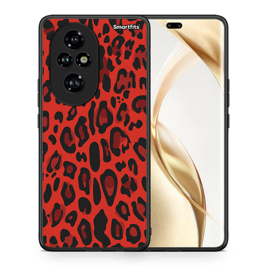 Θήκη Honor 200 Pro 5G Red Leopard Animal από τη Smartfits με σχέδιο στο πίσω μέρος και μαύρο περίβλημα | Honor 200 Pro 5G Red Leopard Animal case with colorful back and black bezels