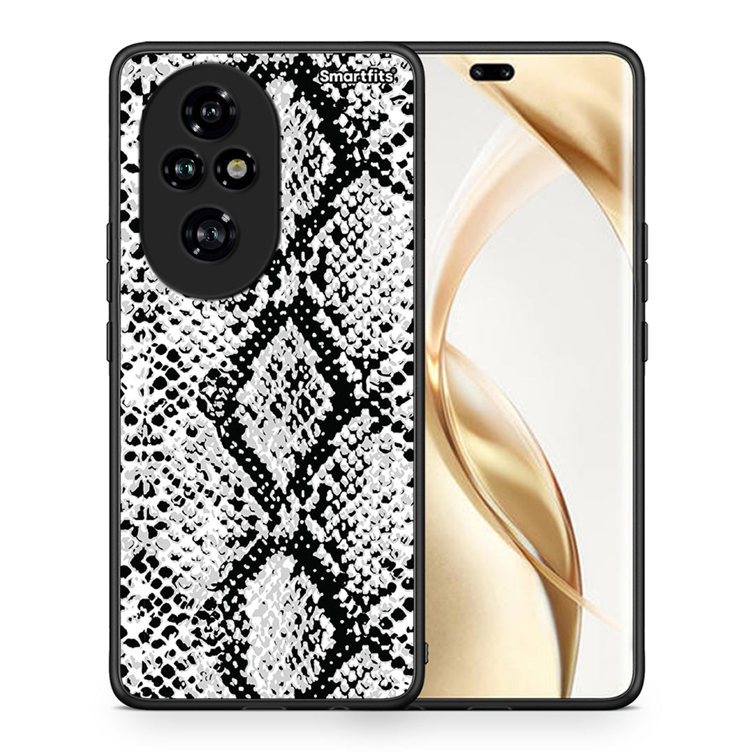 Θήκη Honor 200 Pro 5G White Snake Animal από τη Smartfits με σχέδιο στο πίσω μέρος και μαύρο περίβλημα | Honor 200 Pro 5G White Snake Animal case with colorful back and black bezels