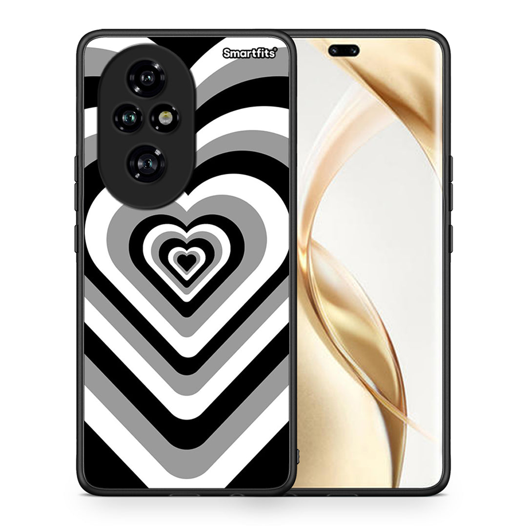 Θήκη Honor 200 Pro 5G Black Hearts από τη Smartfits με σχέδιο στο πίσω μέρος και μαύρο περίβλημα | Honor 200 Pro 5G Black Hearts case with colorful back and black bezels