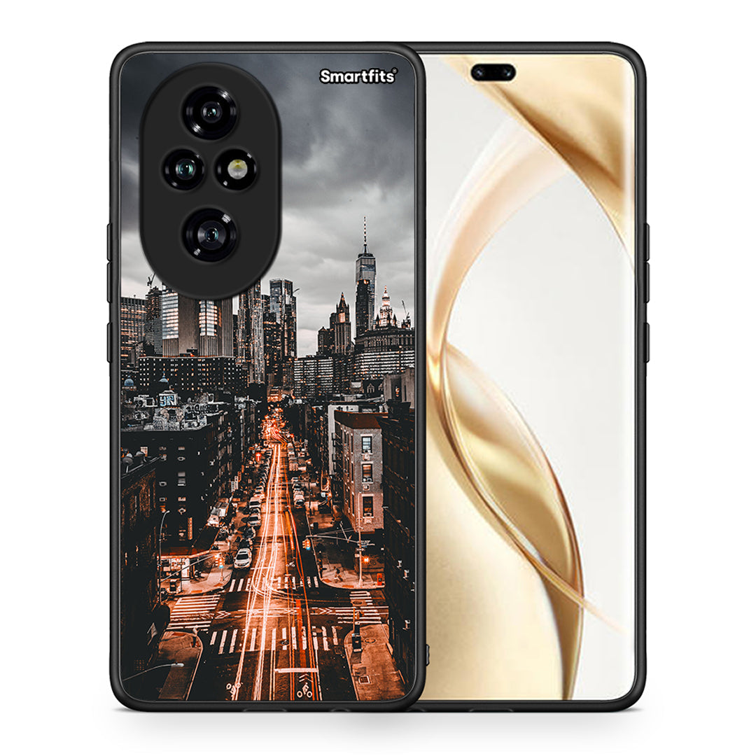 Θήκη Honor 200 Pro 5G City Lights από τη Smartfits με σχέδιο στο πίσω μέρος και μαύρο περίβλημα | Honor 200 Pro 5G City Lights case with colorful back and black bezels