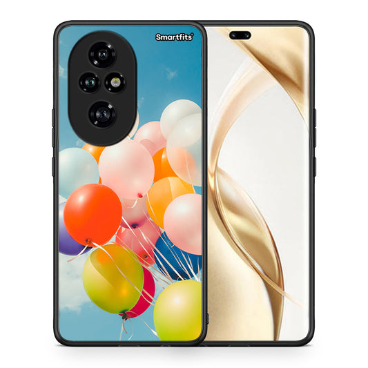 Θήκη Honor 200 Pro 5G Colorful Balloons από τη Smartfits με σχέδιο στο πίσω μέρος και μαύρο περίβλημα | Honor 200 Pro 5G Colorful Balloons case with colorful back and black bezels