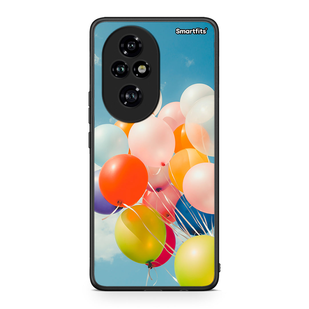 Honor 200 Pro 5G Colorful Balloons θήκη από τη Smartfits με σχέδιο στο πίσω μέρος και μαύρο περίβλημα | Smartphone case with colorful back and black bezels by Smartfits