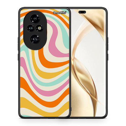Θήκη Honor 200 Pro 5G Colourful Waves από τη Smartfits με σχέδιο στο πίσω μέρος και μαύρο περίβλημα | Honor 200 Pro 5G Colourful Waves case with colorful back and black bezels