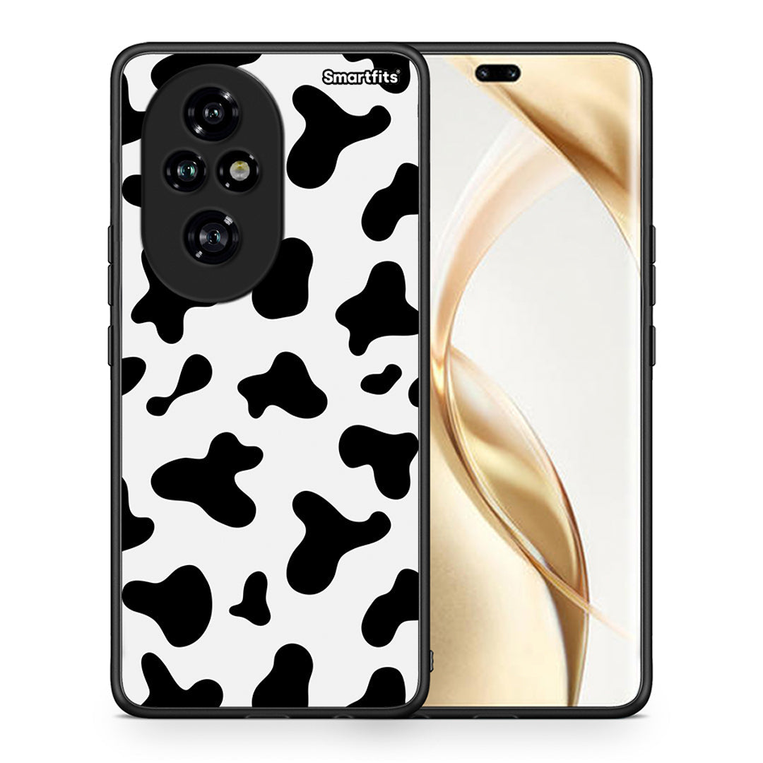 Θήκη Honor 200 Pro 5G Cow Print από τη Smartfits με σχέδιο στο πίσω μέρος και μαύρο περίβλημα | Honor 200 Pro 5G Cow Print case with colorful back and black bezels