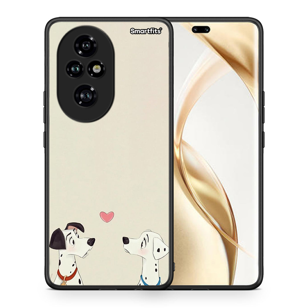 Θήκη Honor 200 Pro 5G Dalmatians Love από τη Smartfits με σχέδιο στο πίσω μέρος και μαύρο περίβλημα | Honor 200 Pro 5G Dalmatians Love case with colorful back and black bezels