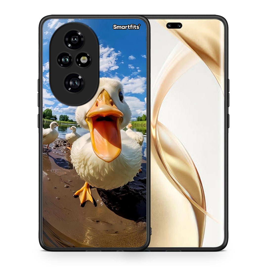 Θήκη Honor 200 Pro 5G Duck Face από τη Smartfits με σχέδιο στο πίσω μέρος και μαύρο περίβλημα | Honor 200 Pro 5G Duck Face case with colorful back and black bezels