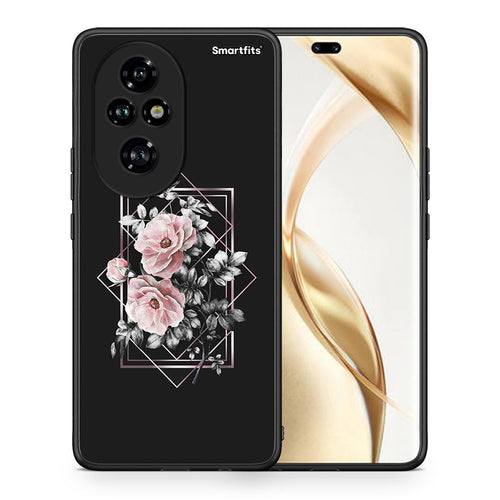 Θήκη Honor 200 Pro 5G Frame Flower από τη Smartfits με σχέδιο στο πίσω μέρος και μαύρο περίβλημα | Honor 200 Pro 5G Frame Flower case with colorful back and black bezels
