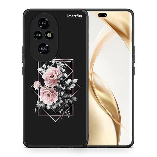 Θήκη Honor 200 Pro 5G Frame Flower από τη Smartfits με σχέδιο στο πίσω μέρος και μαύρο περίβλημα | Honor 200 Pro 5G Frame Flower case with colorful back and black bezels